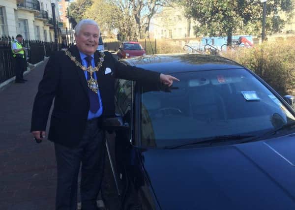 Worthing mayor Michael Donin got a parking ticket after laying the first brick of the Montague Place improvement scheme SUS-161204-152643001