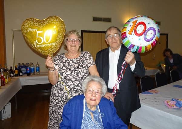 Double celebration for Margaret Crook's 100th birthday and daughter Maggie and Peter Lynch's golden wedding