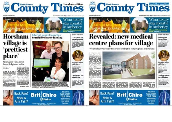County Times front page 14.04.16