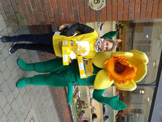 Julie and Daffy - volunteers collecting for Marie Curie in Horsham