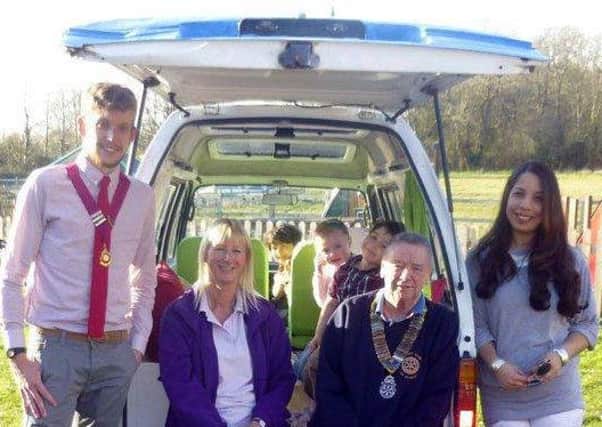 From left, Littlehampton Rotaract president Jeremy Griffiths, William Older Playgroup manager Sue Droy, Oliver Rose, Chloe Gill, Harvey Rose, Arundel and District Rotary president Keith  Boyd-Seymour and Arundel Rotarian Fiona Rose oQ59rIm3S6vfDlbmgA7x