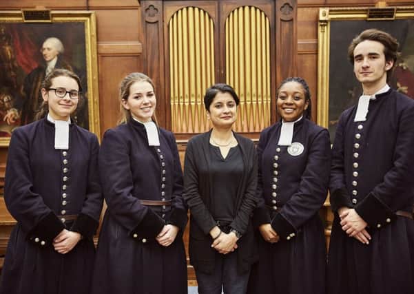 Shami Chakrabarti with Christ's Hospital students. Picture by Toby Phillips