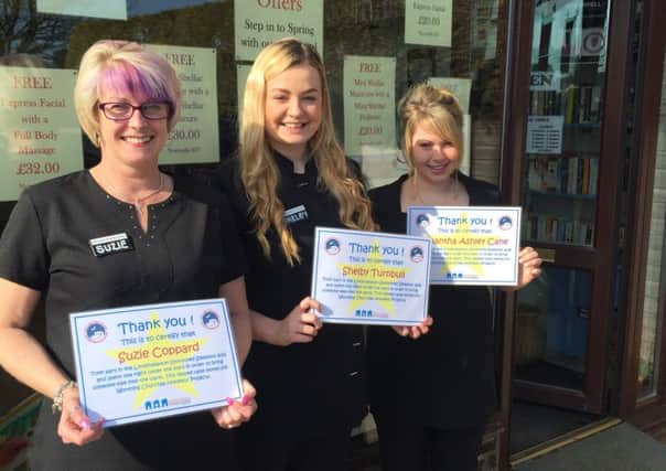 Suzie Coppard, Shelby Turnbull and Samantha Cane at Silhouette Hair Salon in Yapton