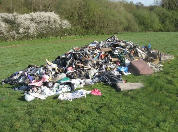 Fly-tipped rubbish at Upper Wilting Farm, St Leonards (file pic)