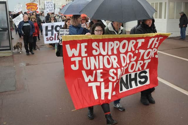 March in support of junior doctors. Hastings. SUS-160416-152316001