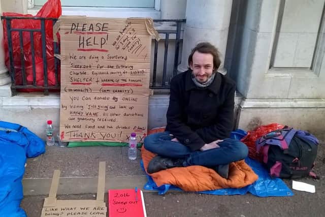 Chris Jones, who also slept rough in Bexhill for charity