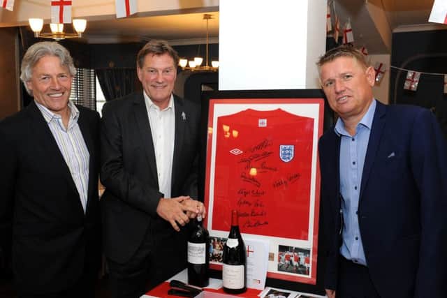Former England manager Glen Hoddle with St Georges Day Luncheon organisers Derek Steel and Peter Kennard SR1611526