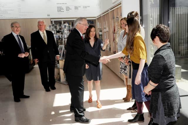 Prince Richard meeting representatives from the Jerwood Gallery. SUS-160420-152035001