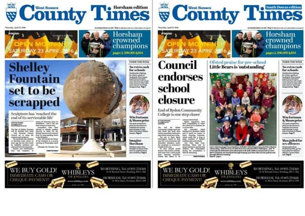 County Times front pages 21.04.16