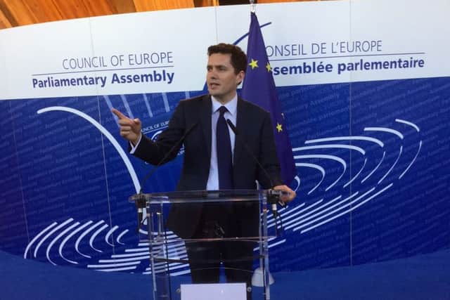 Huw Merriman at the Council of Europe in Strasbourg SUS-160426-102609001