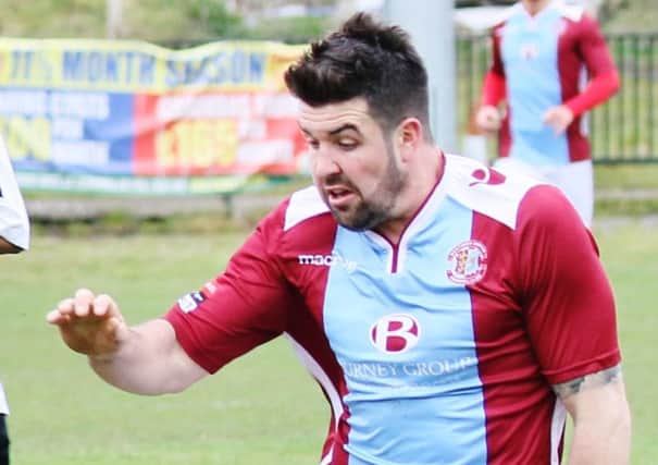 Sam Cole put Hastings United ahead in their 2-1 defeat at home to Herne Bay this afternoon. Picture courtesy Joe Knight