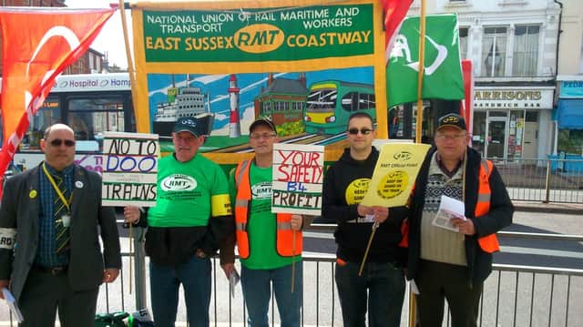 RMT conductors on strike in Eastbourne SUS-160426-132638001