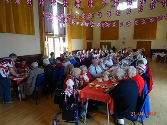 Oving Jubilee Hall was was laid out like a street party and bedecked in Union Flag bunting