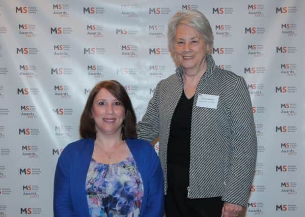 Chichester and Bognor Regis Branch president Jennifer Pressdee, right, and MS Active lead Helen Pullen at the 2016 MS Society Awards
