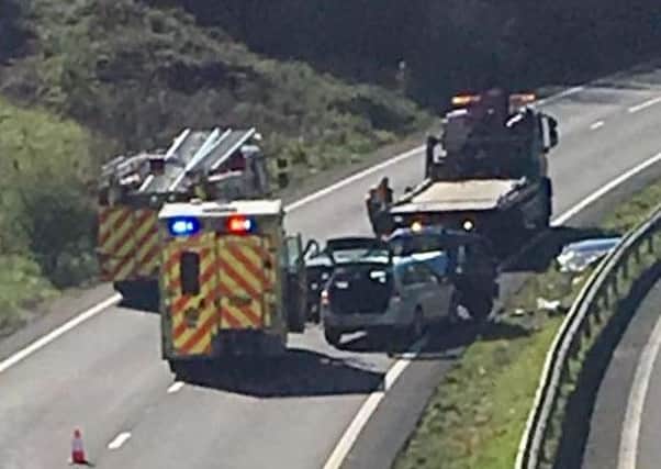 Car crash on the A27. Photo by Josh Pulleybank.