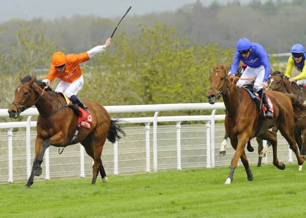Miss Majurie (Shane Kelly) on the way to winning the 2015 Daisy Warwick Stakes / Picture by Malcolm Wells