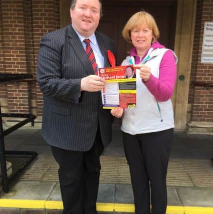 Michael Jones launches his Sussex PCC election campaign in Bognor Regis (photo submitted). SUS-160428-172934001