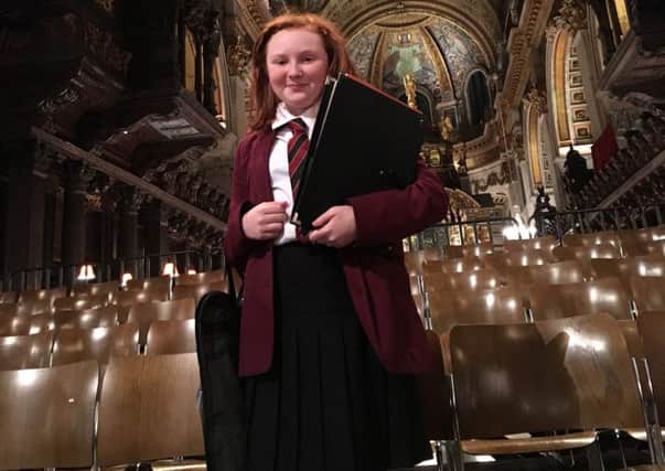 Maddie Hallam, 12, represented Arundel Cathedral in the special concert