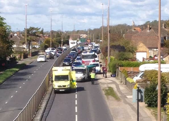 The scene of the accident. Picture by Eddie Mitchell SUS-160430-111125001