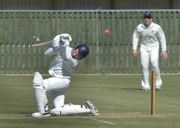 Eastbourne batsman avoids a bouncer during their eight-run victory against Bexhill