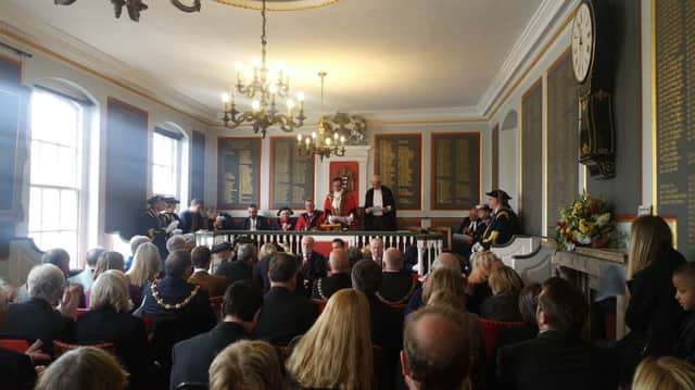 A packed Rye Town Hall for the mayor-making ceremony. Photo by Anthony Kimber
