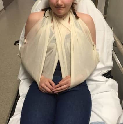 Hayley McCarthy broke both her arms on the second obstacle