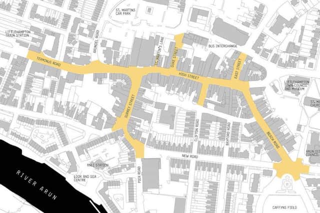A plan of the area which could be regenerated, highlighted in yellow. Picture by LDA Design