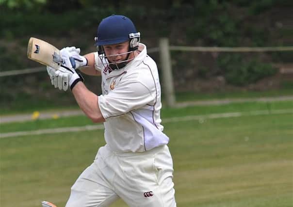 Hywel Jones on his way to scoring 99 for Steyning at Findon on Saturday