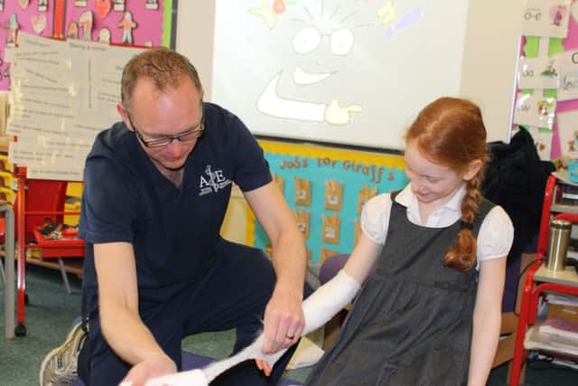 A&E staff from the Royal Sussex County Hospital worked alongside pupils