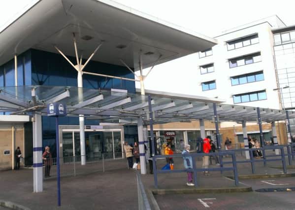 The man was assaulted near the bus stops outside the station