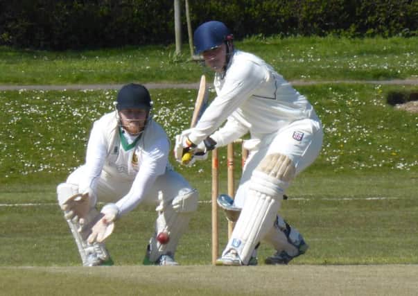 Nick Peters batting for Bexhill in their ECB National Club Championship first round match at home to Bromley Common on Sunday. Picture by Simon Newstead (SUS-160205-115014002)