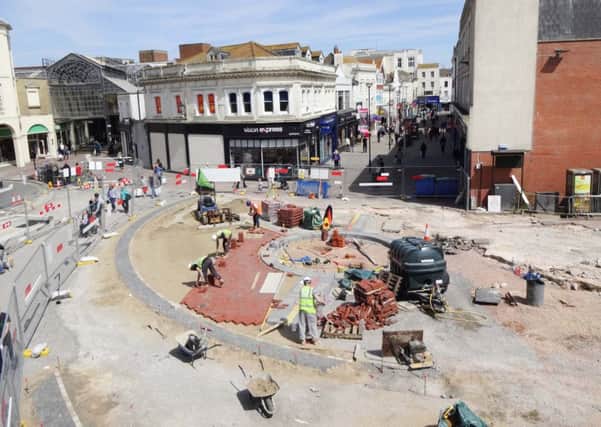 Construction work at Montague Street, Worthing