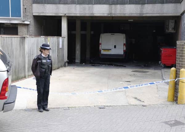 Police have cordoned off a cark park behind Barclays Bank in Liverpool Road, Worthing. Pictures: Eddie Mitchell