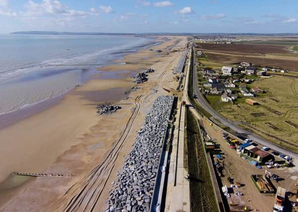 The Broomhill Sands defence spans 2km from Camber to Lydd. Photo courtesy of Environment Agency