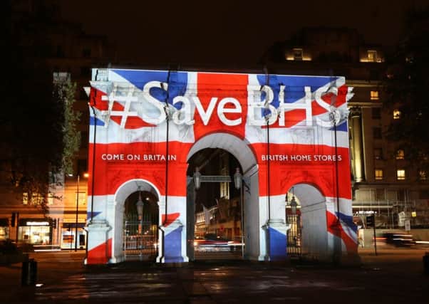 #SaveNHS projected on Marble Arch