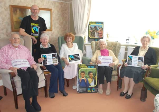 The Holmesdale House care home residents shared their stories with Bexhill Fairtrades Alan Bearne. Photo courtesy of Bexhill Fairtrade
