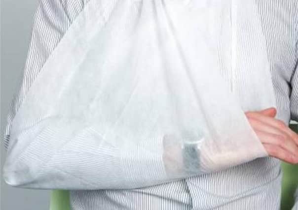 Place the arm on the injured side in a sling to provide extra support