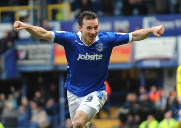 David Connolly celebrates a Pompey goal. Picture: Ian Hargreaves (13689-25)