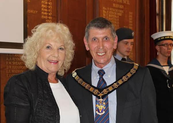Bognor mayor Pat Dillon, right, with outgoing mayor Jeanette Warr. Picture by Bognor Town Council