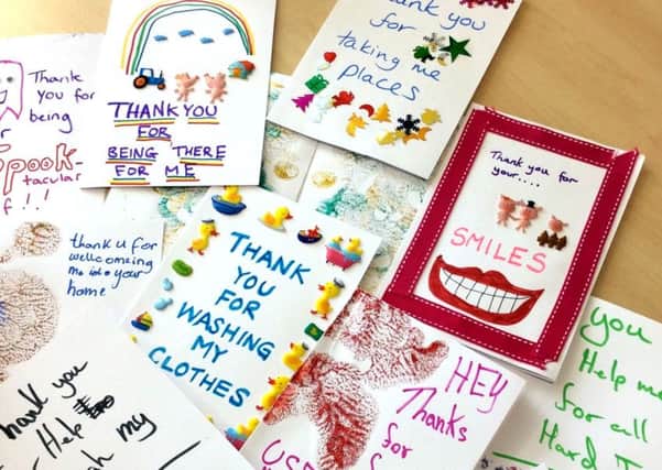 Thank you cards by West Sussexs Children in Care Council (photo submitted). SUS-161205-101455001