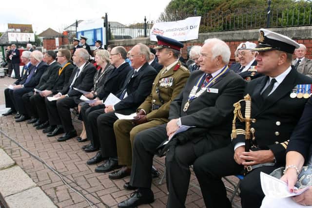 The event sees veterans presented with medals, a parade, music and a flying display