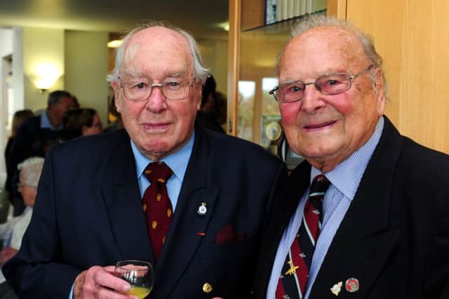 Dave Fellowes, left, ,and George Dunn, Bomber Command veterans. SUS-160513-114459008