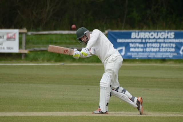 Callum Guest clips one through the leg-side on his way to an unbeaten 84 against Billingshurst. Picture courtesy Andy Hodder
