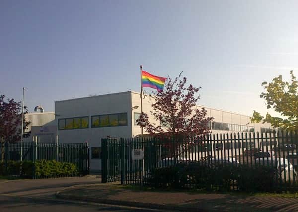 Rainbow flag flying from Durban House in Bognor Regis to celebrate  International Day Against Homophobia, Biphobia and Transphobia (photo submitted). SUS-160517-112459001