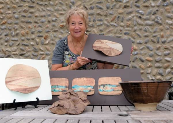 Hilary Stirling, Crafty Potter, with some of her own work