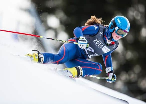 Yasmin Cooper in action at the Youth Winter Olympics in Lillehammer
