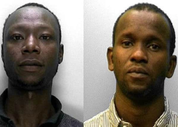 Osmon Koroma, left, and Max N'Gasa, right, have been found guilty of sexually exploiting teenage girls from Littlehampton. Picture: Sussex Police
