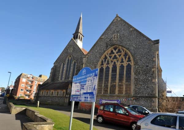 5/3/14- St Barnabas Church, Bexhill- need to raise funds to repair erosion of the stone window openings SUS-140503-132624001