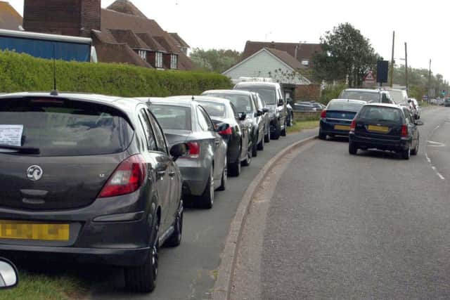 Cars parked on pavements in Camber. Photo by Alan Jones