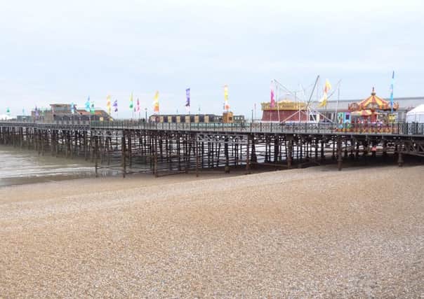 The pier was decked out in colourful flags ready for the event.